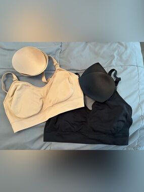 Bundle of 2 Nude and Black Wireless Seamless Nursing Bras
